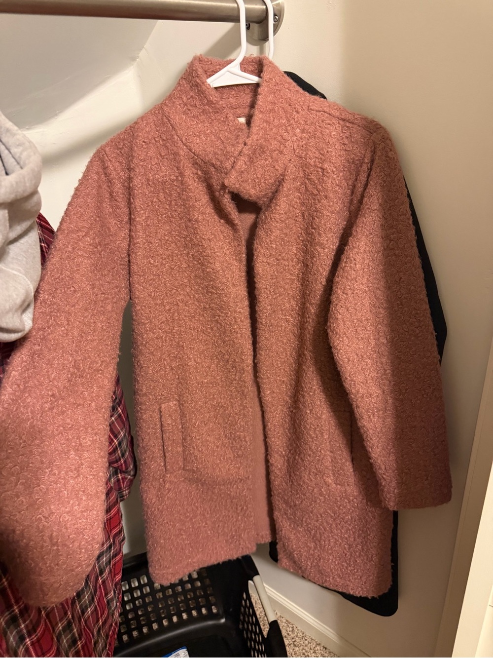a new day Dusty Mauve Bouclé Coat